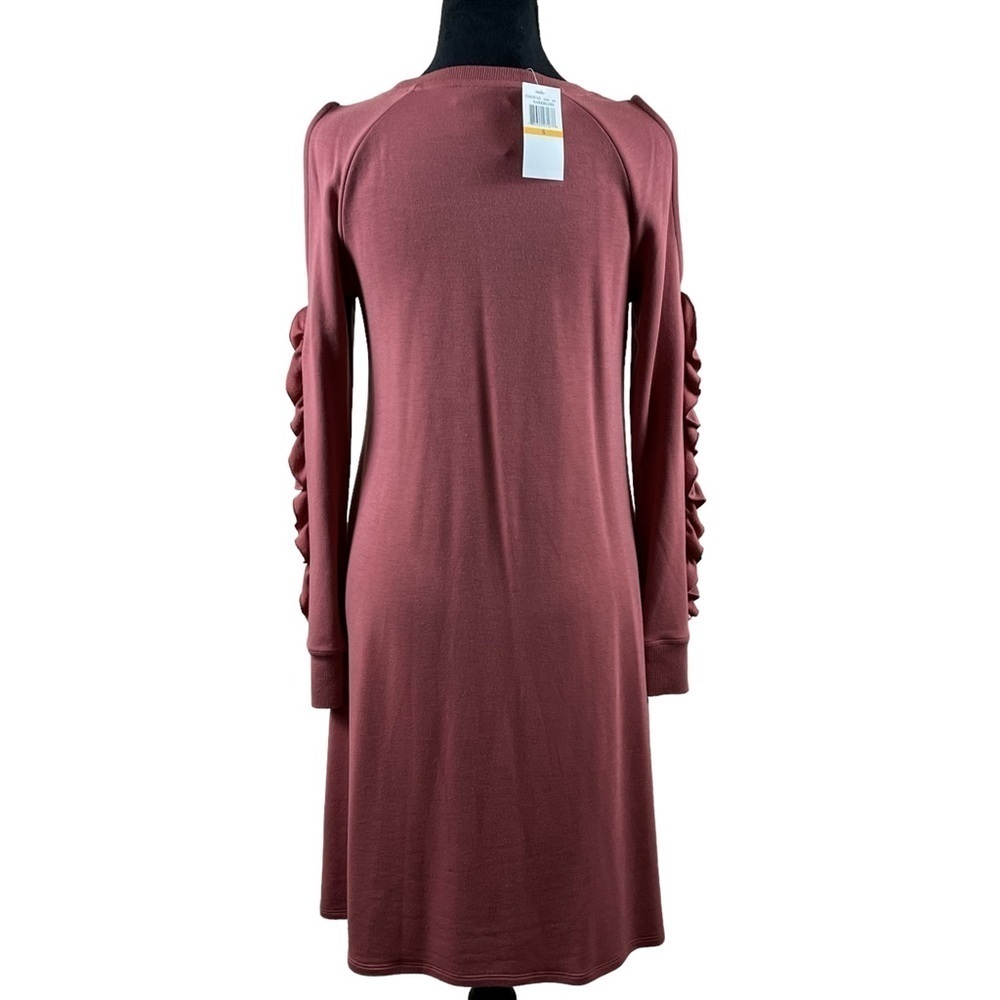 NM Neiman Marcus Cold Shoulder Ruffle Sleeve Dress Size S - Picture 4 of 7